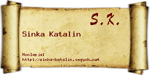 Sinka Katalin névjegykártya